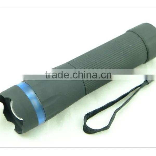 1w Foucsing Emergency Lamp 2*D Rubber Cheap Plastic Flashlight