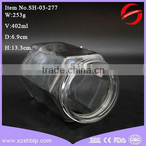 400ml Hexagonal Glass Jar With Metal Screw Top Lid photo-3