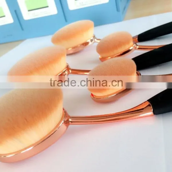 2017 Hot Sale 10pcs Cosmetic Brush Foundation Oval Makeup Brush Set photo-5
