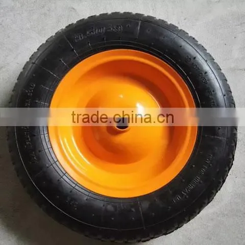 Qingdao Factory Wheel Barrow Tyre 3.50-8 / 14 Inch Pneumatic Rubber Wheels photo-3