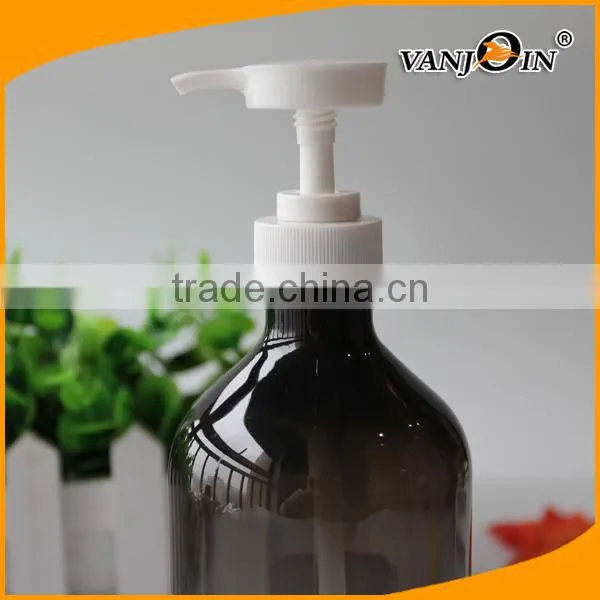 500ml Grey Boston Round Plastic Bottle With White Lotion Dispenser photo-6
