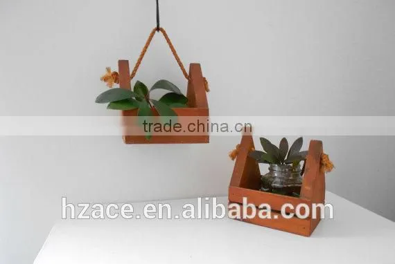 Geometric Wooden Planter - Modern Hanging Planter - Modern Hanging Planter photo-3