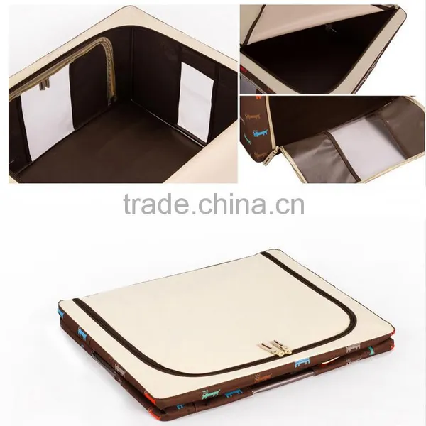 N493 Household Non Woven Box Zipper Foldable Clothing Storage Box photo-5