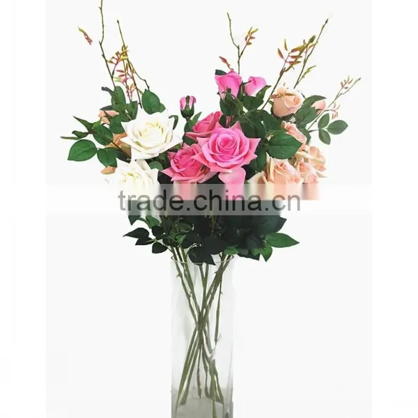 Sleek Realistic Factory Direct Plastic Rose Flowers