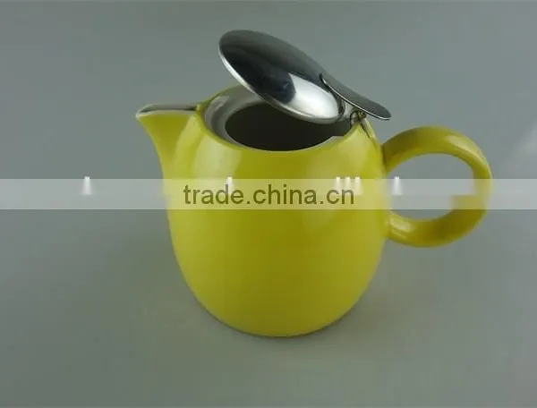 Stock Ceramic Round Water Bottle,glazed Stainless Steel Lid Water Pot,teapot photo-2