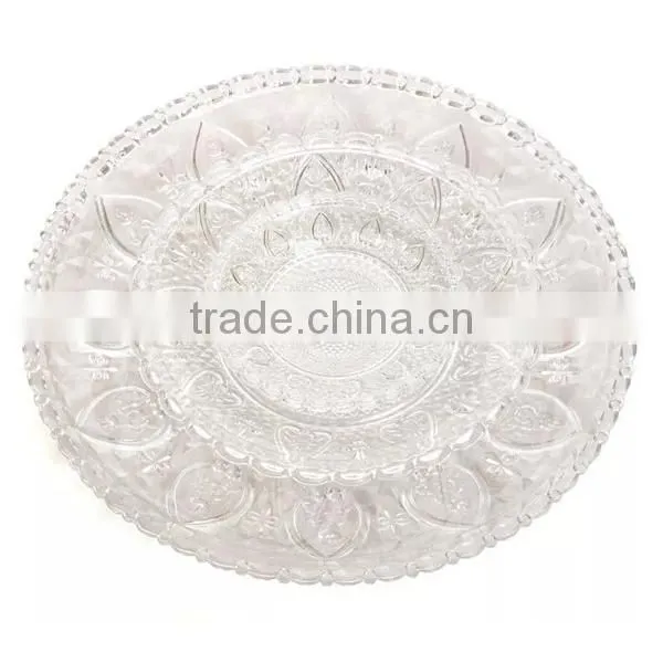 Green Color Glass Dinner Plate Set With Metal Handle Stand photo-2