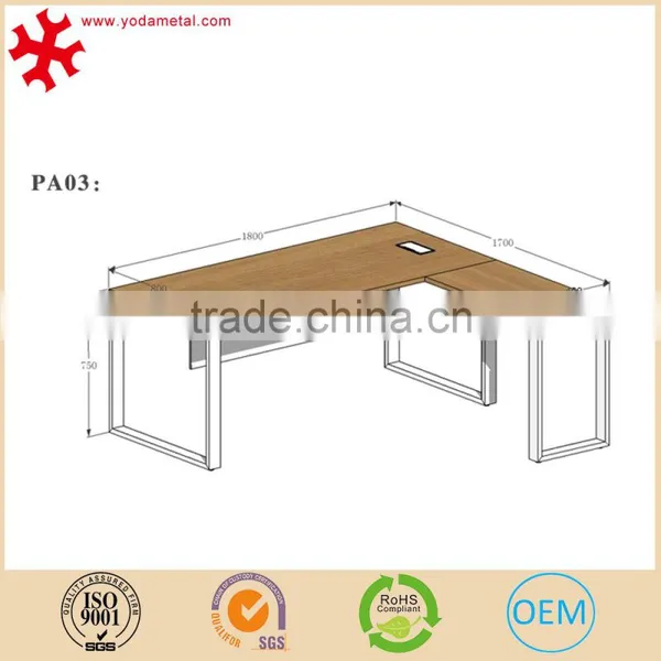 Modern Solid Wood L-shaped Executive Table Office Furniture Desk photo-3