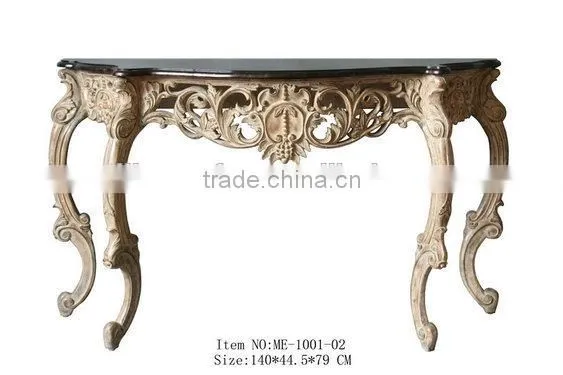 French Style Reproduction Living Room Furniture Console Table With Wood Top photo-3