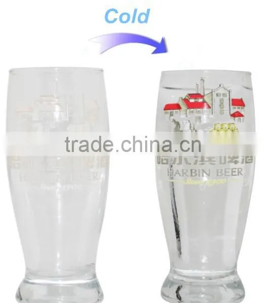 Food Grade Clear Glass Cup Beer With Cold Color Changing Design photo-2