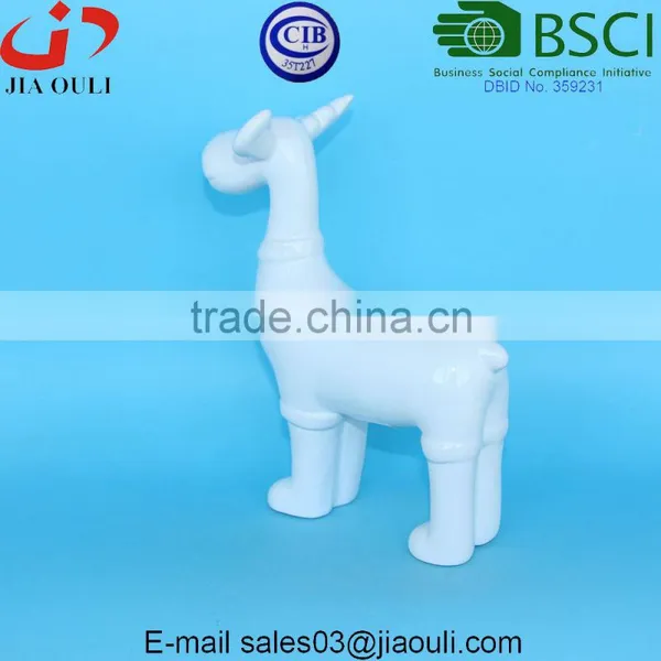Christmas Decorations White Ceramic Deer for Table Decorations photo-6
