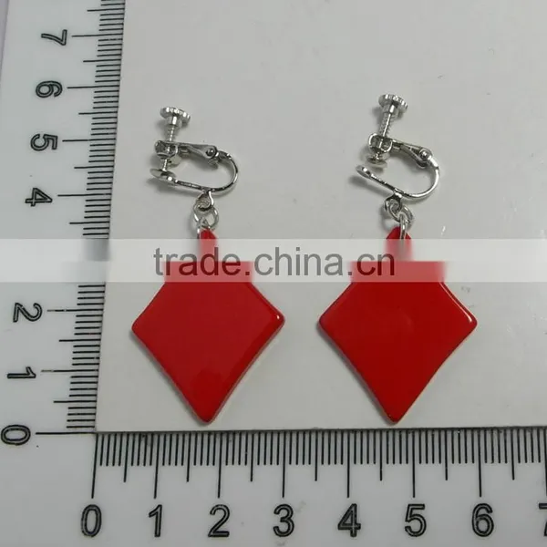 Creative Poker Ear Ring, Hot Selling Ear Ring With Red Heart Pendants, New Launch Popular Poker Ear Ring photo-2