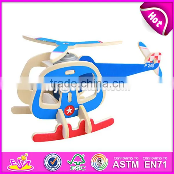 2017 New Design Diy Assemble Children Wooden Toy Airplanes W03B065 photo-4