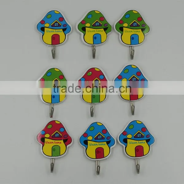 9pcs Kids Cartoon Colorful Children Room Self Adhesive Hanging Plastic Hooks photo-3