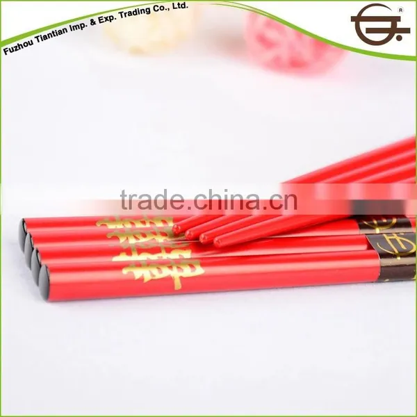 Red Organic Wood Wedding Chopstick Gift In Chinese photo-4