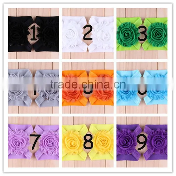 Baby Girls Infant Pink or White Chiffon Flower Barefoot Sandal Soft Stretch Foot Accessory photo-6