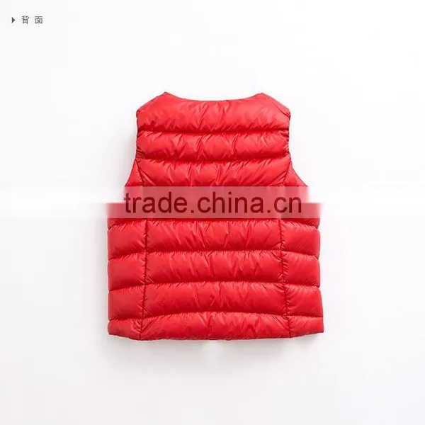 High Quality Casual Boys Winter Down Feather Filled Kids Padded Vests photo-4