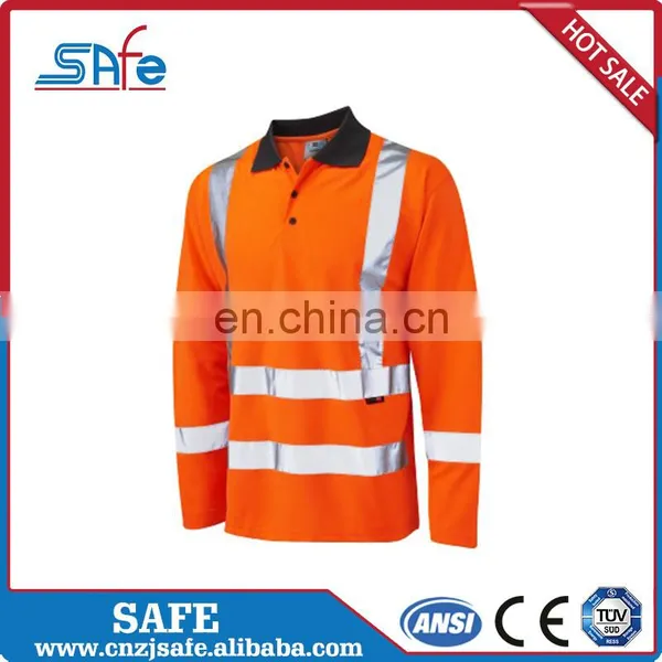 Long Sleeve High Visibility Safety Shirts With Pocket