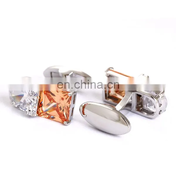 High Luxury White Crystal Wedding Gift Cufflinks photo-3