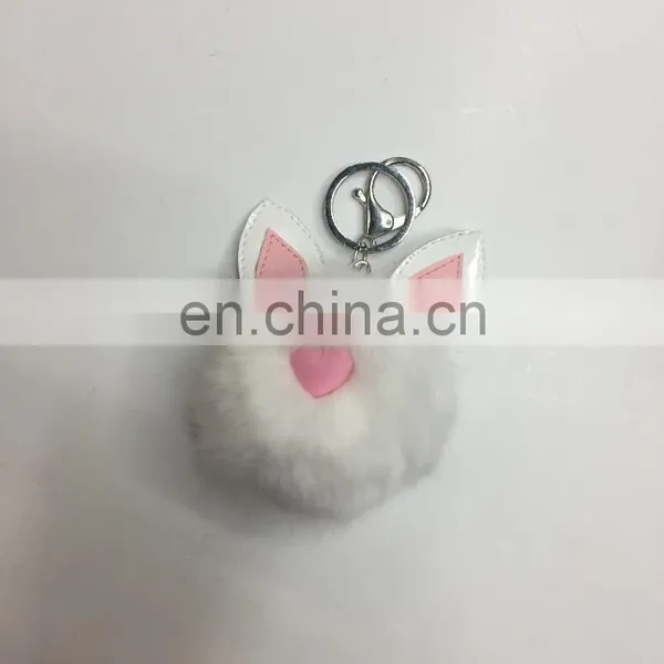 Wholesale Animal Fur Pom Poms Keychain photo-5