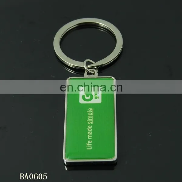 Cheap Custom Epoxy Sticker Logo Rectangle Blank Alloy Keychain photo-5