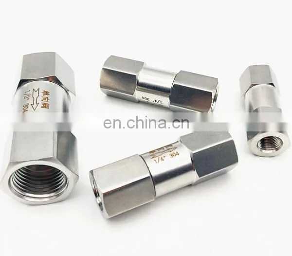 304 Stainless Steel Split Check Valve 1/4 1/2 Hexagonal Wire Check Valve photo-3