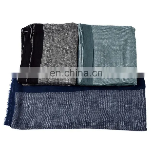 Men's Scarf Autumn/winter 2019 Cotton and Linen Yarn-dyed Scarf photo-5