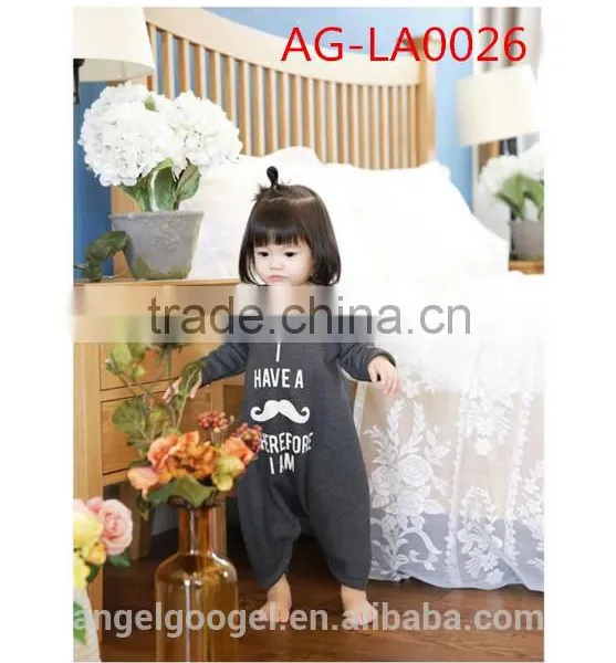 Lovely Style Plain Baby Clothes Romper Bidysuit With Mustache AG-LA0026