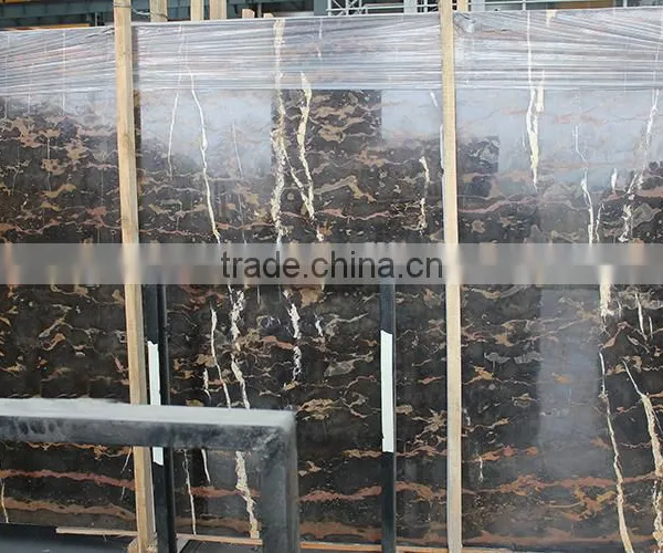 Cheap Supply Polished Black Portoro Marble Slab photo-5