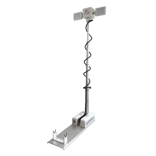 Car Roof Mounted Mobile Lifting Lighting System Remote Control LED Searchlight with Pneumatic Lifting Pole for Fire Truck and Engineering Vehicle