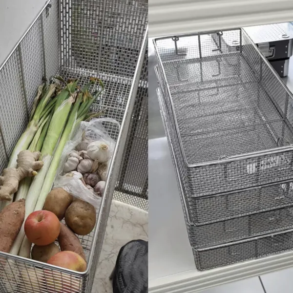 Stainless Steel Wire Basket, 1.0mm Wire, 4mm x 4mm Mesh, SUS304, 0.2m³ Volume, Stackable Design photo-3