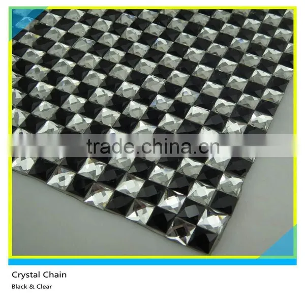 Iron On 8*8 mm Siam Square Rhinestone Mesh Sheet In Roll 24*40 cm photo-4