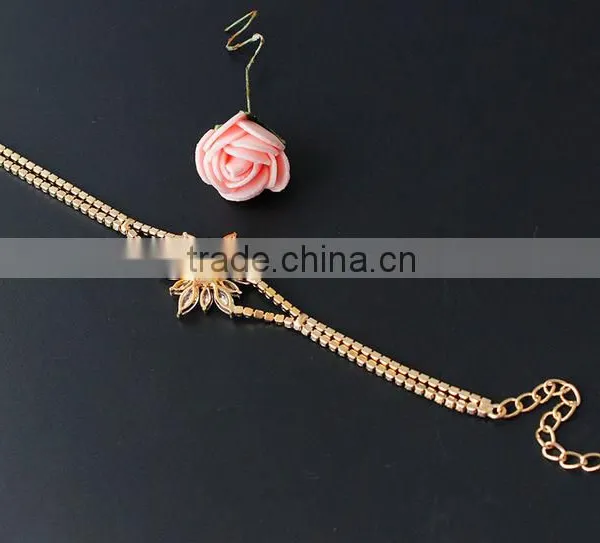 Gold and Silver Lotus Flower Bracelet For Women Fashion Jewelry photo-5