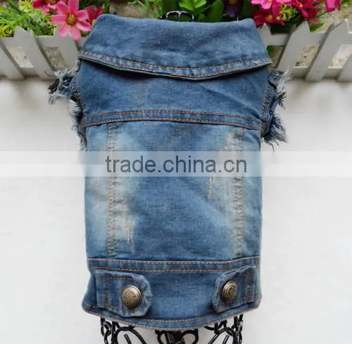 Retro-scratched Grain Cowboy Dog Clothes Small Spring/summer/autumn Teddy Bear Vest Pet Clothing photo-4