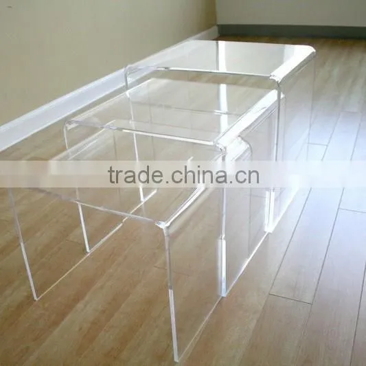 Custom Acrylic Coffee Table/Transparent Lucite U-shaped Display/Minimalist Modern Tables photo-3