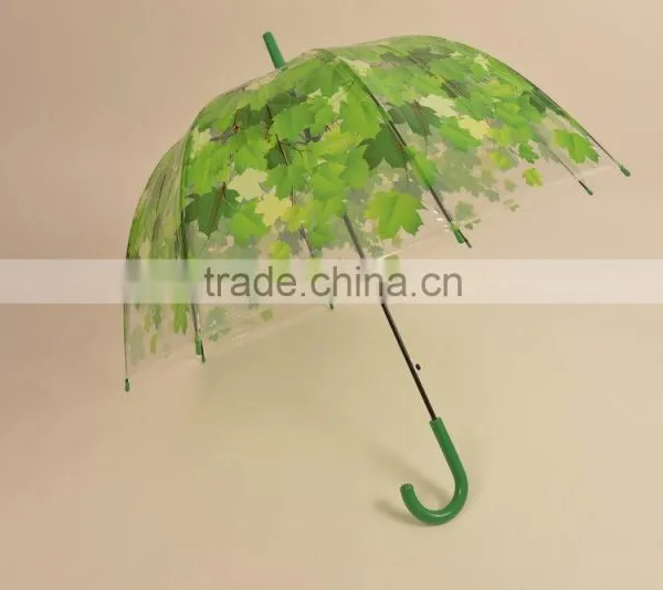 2015 Customized Material POE Fabric Apollo Umbrella With Plastic Handle