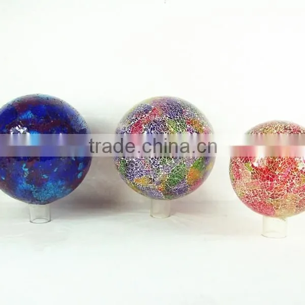 Red Glass Votive Candle Holders and Mosaic Ball