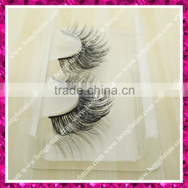 Wholesale Factory Price 100% Real Siberian Mink Fur False Eyelash ; Mink Fiber Lashes Strip Fake Eyelashes photo-2