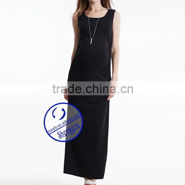 Custom Summer Sleeveless Fashion Maternity Women Dress photo-3