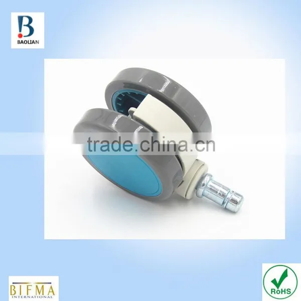 China BL Fashion Cheap 64mm Blue Grip Ring Stem TPR Furniture Appliance Swivel Caster Wheels photo-5