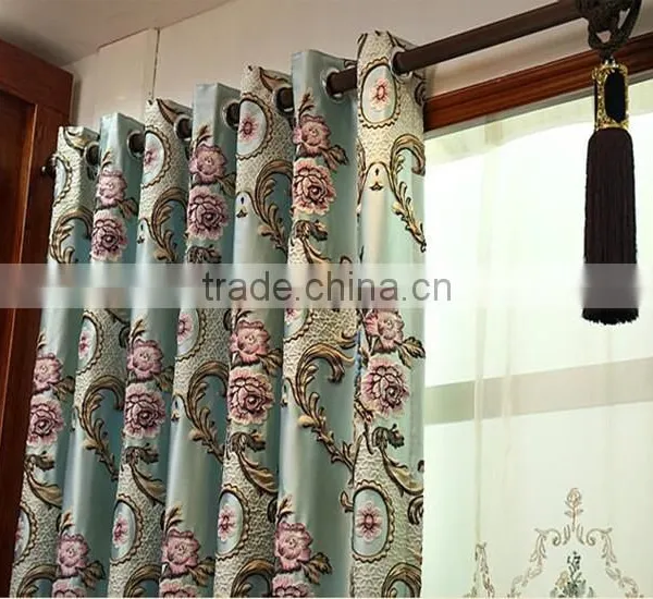 Customize Jacquard Embroidery Living Room Curtain Window Curtains Curtain Fabric Home Decoration photo-3