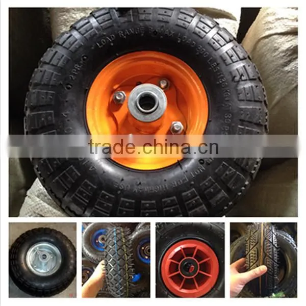 China Industry of Construction Wheel 10 Inch Rubber Pneumatic Metal Wheel for Trolley