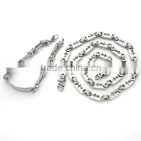 Magnetic Stainless Steel Bracelet and Necklace Set Fashion Jewelry
