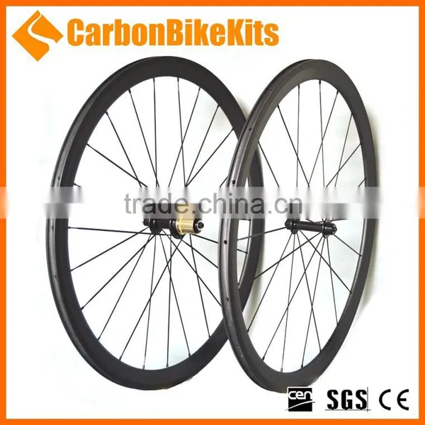 CarbonBikeKits PW38C 2015 23mm Wide 38mm Clincher Carbon Aero Bicycle Wheels Quality Choice photo-2