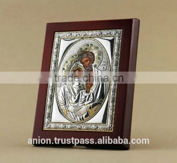 Greek & Russian Orthodox Wooden Icon. Holy Family. Big Size photo-2