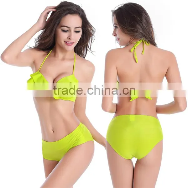 Women Petal Form Bikini Push-up Padded Wireless Swimsuit Two Pieces Bathing Suit photo-2