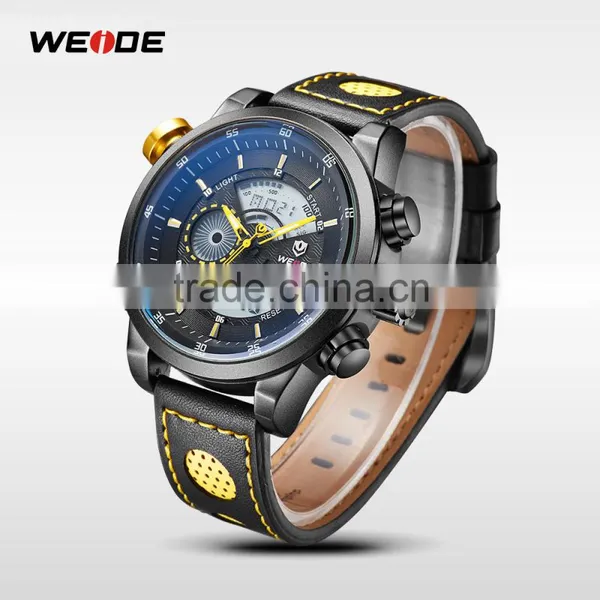 WEIDE WH3401 Hot Sell Men Watches China Genuine Leather Watch photo-5
