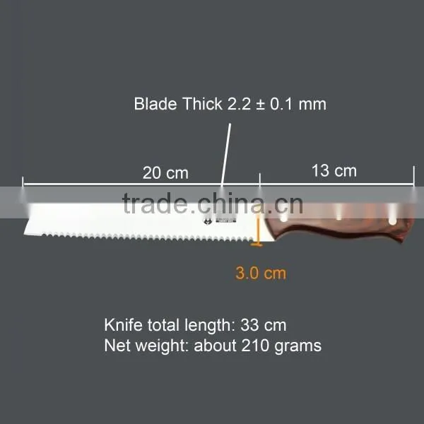 Hot Sell FDA 3Cr13 Stainless Steel Bread Knife photo-3