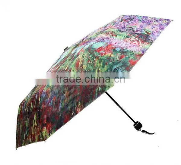 2014 Hot Sales Oil Painting Hot Sale Promotion Folding Umbrella