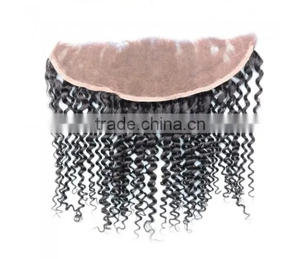 Large Stock no Moq Free Part Kinky Curl 13*4 Lace Frontal Closure photo-2