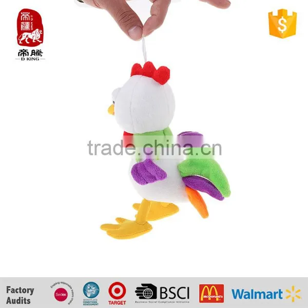 China Supplier Plush Stuffed Colorful Chicken Keychain photo-4